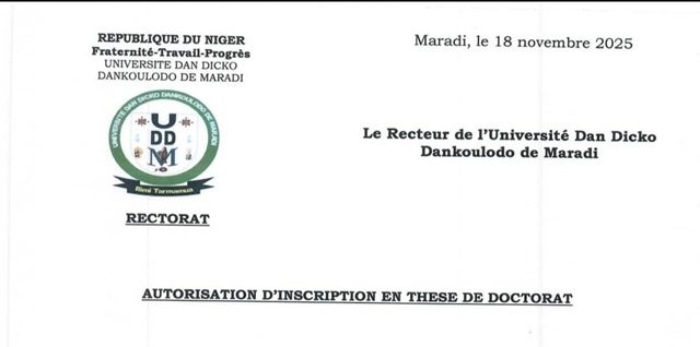 AUTORISATION D’INSCRIPTION EN THESE DE DOCTORAT