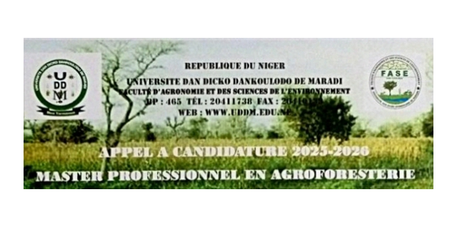 Appel à Candidature 2025-2026: Master Professionnel en Agroforesterie